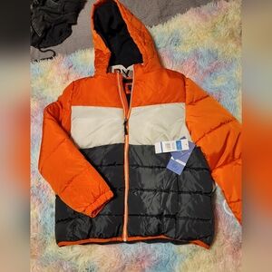 Perry Ellis Boy Colorblock Puffer Coat Jacket 14/16 Nwt